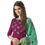 DnVeens Women's Cotton Slub Unstitched Heavy Dupatta Salwar Suit Dress Material (BLOSSOM7012; Purple; Green; Free Size), 2 image