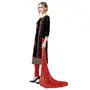 DnVeens Women's Pure Cotton Unstitched Embroidery Dress Material (MDAAMIRA1809; Free Size; Black; Red), 3 image