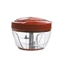 Cello Fine Grind Multy Utility Polypropylene Vegetable Chopper with 3 Blades Small(450ml) Brick Red