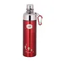 Cello Sleek Stainless Steel Hot and Cold Double Walled Water Bottle (600ml Red)