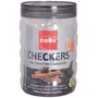 Cello checkers air tight pet canister set of 3 plastic2500 mlwhite with black