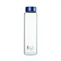 Cello H2O Borosilicate Glass Water Bottle (1000 ml Clear and Blue)