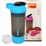 Jaypee Plus Plastic Uno Shaker with 2 Storage Compartment and Wire Blending Ball Grey Blue