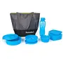 Signoraware Sling Jumbo Plastic Lunch Box Set 5-Pieces Blue