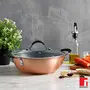 Bergner Infinity Chefs Forged Aluminium Non-Stick Kadai with Glass Lid (28 cm 3.3 Litres Induction Base Copper), 3 image