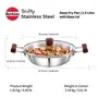 Hawkins Tri-Ply Stainless Steel Induction Compatible Deep-Fry Pan with Glass Lid Capacity 2.5 Litre Diameter 26 cm Thickness 3 mm Silver (SSD25G), 6 image