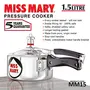 Hawkins Miss Mary Pressure Cooker 1.5 Litre Silver (MM15), 4 image