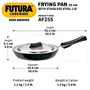 Hawkins Futura Hard Anodised Frying Pan with Stainless Steel Lid Capacity 1.5 Litre Diameter 25 cm Thickness 4.06 mm Black (AF25S), 4 image