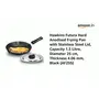 Hawkins Futura Hard Anodised Frying Pan with Stainless Steel Lid Capacity 1.5 Litre Diameter 25 cm Thickness 4.06 mm Black (AF25S), 2 image