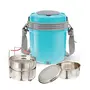 Milton Electron Stainless Steel Tiffin Box Set 360ml/158mm Set of 3 Blue, 4 image