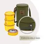 Milton Flexi Insulated Inner Stainless Steel Lunch Box Set 4-Pieces Yellow, 3 image