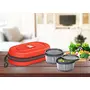 Milton Nutri Lunch Box with Microwavable Inner Steel (2 Container) Red, 6 image