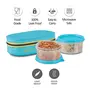 Milton New Bon Bon Lunch Box with 2 Leak-Proof containers 280 ml Each Cyan, 3 image
