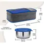 Milton Pasto Lunch Box 2 Double Wall Stainless Steel Containers with Denim Insulated Jacket Set of 2 350 ml Blue, 6 image