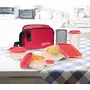 Milton Prime Trendy Plastic Tiffin Box 4 Containers and 1 Tumbler Red, 2 image