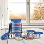 Milton Ribbon 4 Stainless Steel Lunch Box with Jackets Set of 4 Blue, 5 image