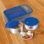 Milton Pasto Lunch Box 2 Double Wall Stainless Steel Containers with Denim Insulated Jacket Set of 2 350 ml Blue, 5 image
