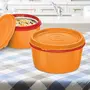 Milton Microwow Inner Stainless Steel Lunch Container Set of 3 350 ml Each Orange | 100% Leak Proof | Microwave Safe | BPA Free | Dishwasher Safe | Easy to Carry | Air Tight, 5 image