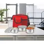Milton Steel Combi Lunch Box with Jacket 4-Pieces Red, 2 image