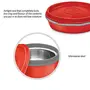 Milton Microwow Inner Stainless Steel Lunch Container Set of 3 200 ml Each Red | 100% Leak Proof | Microwave Safe | BPA Free | Dishwasher Safe | Easy to Carry | Air Tight, 4 image