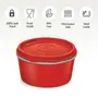 Milton Microwow Inner Stainless Steel Lunch Container Set of 2 350 ml Each Red | 100% Leak Proof | Microwave Safe | BPA Free | Dishwasher Safe | Easy to Carry | Air Tight, 2 image