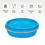 Milton Microwow Inner Stainless Steel Lunch Container Set of 3 200 ml Each Blue | 100% Leak Proof | Microwave Safe | BPA Free | Dishwasher Safe | Easy to Carry | Air Tight, 2 image