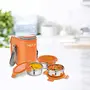 Milton Cube 3 Stainless Steel Lunch Box with Jackets (3 Containers) Orange, 5 image