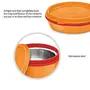 Milton Microwow Inner Stainless Steel Lunch Container Set of 3 200 ml Each Orange | 100% Leak Proof | Microwave Safe | BPA Free | Dishwasher Safe | Easy to Carry | Air Tight, 4 image