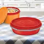 Milton Microwow Inner Stainless Steel Lunch Container Set of 3 200 ml Each Red | 100% Leak Proof | Microwave Safe | BPA Free | Dishwasher Safe | Easy to Carry | Air Tight, 5 image