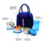 Signoraware Stainless Steel Stylish Steel Lunch Box with Tumbler (Blue) - Set of 4, 2 image