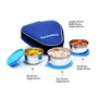 Signoraware Sleek Stainless Steel Lunch Box (250ml+250ml+350ml) Set of 3 Blue, 4 image