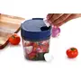 Signoraware Quick Chopper Square (2 in 1) Jumbo Multipurpose Manual Vegetable Dry Fruit and Onion Handy quick Chopper Machine for Kitchen with 6 Stainless Steel Blade and Whisker 900ml Cocoa Grey, 4 image