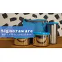 Signoraware Stylish Stainless Steel Lunch Box with Steel tumbler Set of 4 Blue, 2 image
