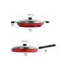 Sumeet 2.6mm Thick Non-Stick Red Indian Aluminium Cookware Set - Grill Appam Patra with Lid and Pizza Pan (23 X 23 X 3.7cm 23 X 23 X 3cm), 8 image