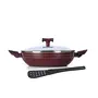 Sumeet 2.6mm Thick First in Class Woody Nonstick Cookware (Kadhai with Tempered Glass Lid), 14 image