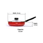 Sumeet 2.6mm Non Stick Glass Fry Pan with Glass Lid (Red 1.5 LTR 22cm Dia), 8 image