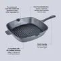Wonderchef Forza Cast-Iron Grill Pan Pre-Seasoned Cookware Induction Friendly 26cm 3.8mm, 3 image