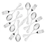 Sumeet Stainless Steel Heavy Gauge Spoon and Fork Set of 12 Pc (Dessert/Table Spoon 6 Pc (18.5cm L) Dessert/Table Fork 6 Pc (18.2cm L)) (1.6mm Thick), 14 image