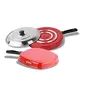 SUMEET Aluminium 2.6mm Thick Non-Stick Vivid Cookware Set (Grill 1.1Ltr Capacity 22cm Pizza Pan 23cm Dia Red), 5 image