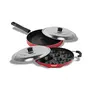 Sumeet 2.6mm Thick Non-Stick Red Indian Aluminium Cookware Set - Grill Appam Patra with Lid and Pizza Pan (23 X 23 X 3.7cm 23 X 23 X 3cm), 14 image
