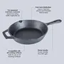 Wonderchef Forza Cast-Iron Fry Pan Pre-Seasoned Cookware Induction Friendly 20cm 3.8mm, 3 image
