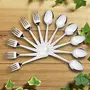 Sumeet Stainless Steel Heavy Gauge Spoon and Fork Set of 12 Pc (Dessert/Table Spoon 6 Pc (18.5cm L) Dessert/Table Fork 6 Pc (18.2cm L)) (1.6mm Thick), 11 image