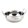 Coconut Stainless Steel Plain Kadai/Cookware for Kithchen Essentials - 1 Unit - Capacity - 3000 ML Color - Silver - Dimension -25 cms, 2 image
