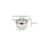 Coconut Stainless Steel Sauce Pan & Rexona Pot with Lids - Thick Triply Bottom (Sandwich Bottom) - 1500ML & 2000ML - Set of 2, 3 image