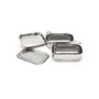 Coconut Stainless Steel Lunch Box 2 Container Rectangle Shape Double (650ml), 2 image