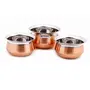 Coconut Stainless Steel & Copper Bottom Celebration Handi Big/Medium/Small - Set of 3-400 ML 500ML & 750ML, 2 image