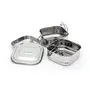 Coconut Stainless Steel Lunch Box 2 Container Square Shape Double (650 ml), 2 image
