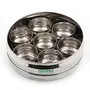 Coconut Stainless Steel Flora Spice Container/Masala Box with 7 Bowls - 1 Unit (Belly Shaped) - Diamater- Cm, 4 image