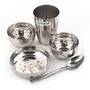 Coconut Stainless Steel (Heavy Guage) Laser and Hammered Dinner Set / Dinnerware - 6 Pieces, 4 image