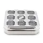 Coconut Stainless Steel Ultimate Masala Box -Square Cubic See thru Lid - Spice box - Condiment box - 9 partition Diamater - 25 CM Capacity - 150 ML Each Containers, 2 image